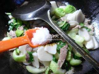 里脊肉青菜炒年糕的做法步骤:9