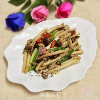 素炒茶树菇的做法步骤:8