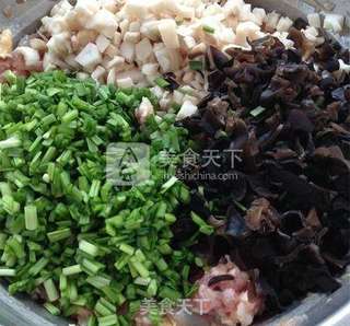 杏鲍菇鲜肉虾仁水饺的做法步骤:5