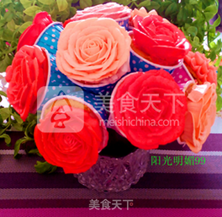 百花怒放海绵纸杯蛋糕的做法步骤:38