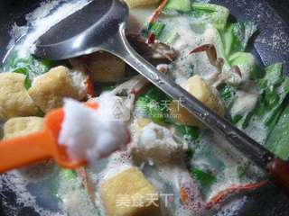 油豆腐青菜螃蟹汤的做法步骤:6