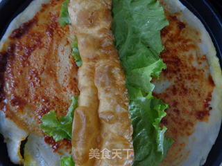 绿豆面煎饼果子的做法步骤:8