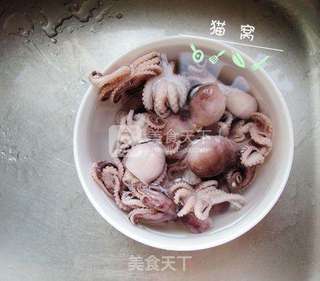 酱爆小章鱼的做法步骤:4