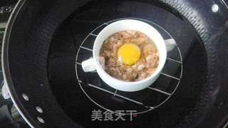 鲜虾窝蛋蒸肉泥的做法步骤:5