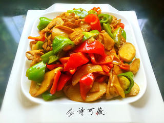 杏鲍菇炒肉片的做法步骤:11