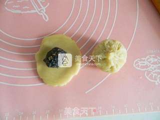 黑芝麻花生馅苏式月饼的做法步骤：15