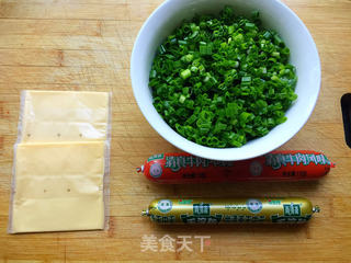 芝士火腿葱香饼的做法步骤:6