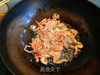 肉丝炒蒜苔的做法步骤:5