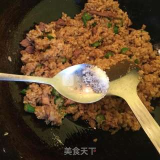 秋葵炒饭的做法步骤:8