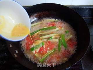 秋葵番茄蛋汤的做法步骤:6