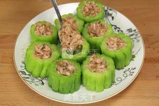 猪肉酿苦瓜的做法步骤:6