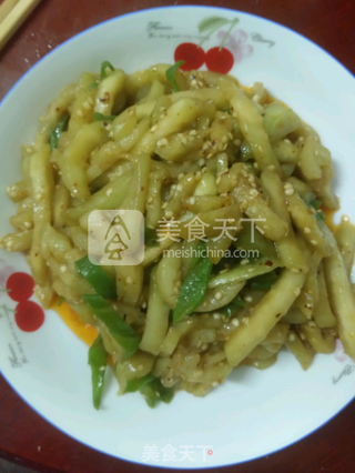 红油茄丝的做法步骤:8