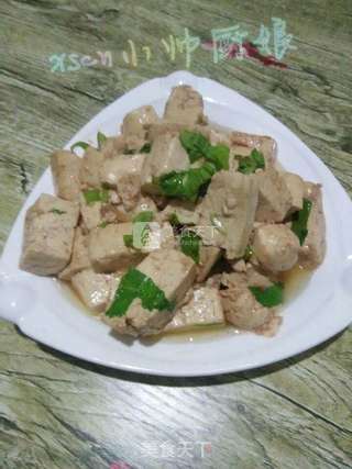白玉镶翡翠~豆腐小炖小白菜的做法步骤:5