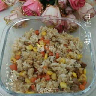 玉米胡萝卜炒饭的做法步骤:14