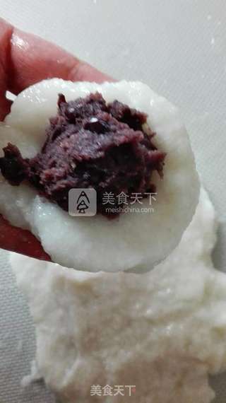 椰蓉豆沙糯米滋的做法步骤:8