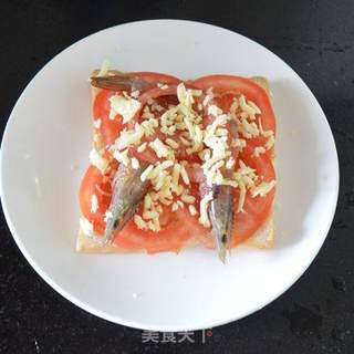 鲜虾番茄土司小披萨的做法步骤:6