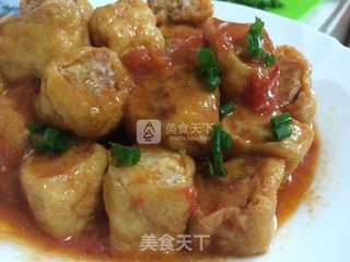 茄汁豆腐肉（满腹经纶）的做法步骤：7