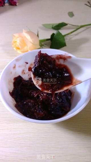 超好吃的面包机版鲜花酱——枸杞红枣红糖玫瑰花酱的做法步骤:8