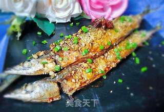 煎焖秋刀鱼的做法步骤:14