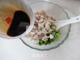 葱香藕丁拌毛豆的做法步骤:5