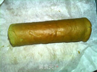奶油抹茶戚风卷的做法步骤:23