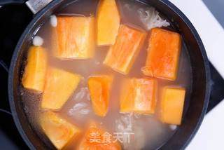 秋日靓肤汤——木瓜银耳炖排骨的做法步骤:7