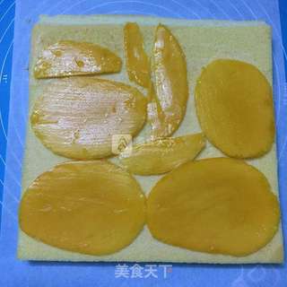 芒果炼奶蛋糕卷的做法步骤:14
