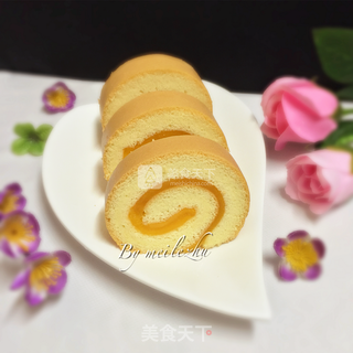 芒果炼奶蛋糕卷的做法步骤:16