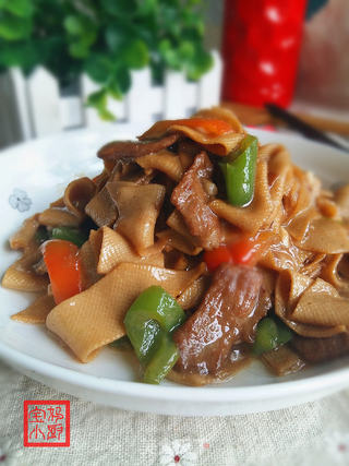 尖椒豆腐皮的做法步骤:8