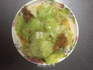 油渣炒手撕圆白菜的做法步骤:8