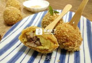 香芋咖喱牛肉丸的做法步骤:18