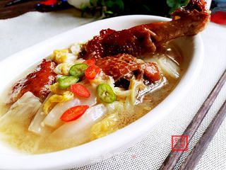 烤鸭白菜汤的做法步骤:10