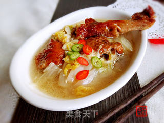烤鸭白菜汤的做法步骤:9