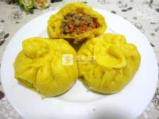 南瓜胡萝卜肉包子的做法步骤:14