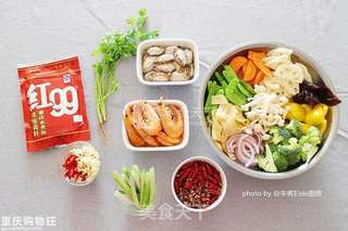 鲍鱼、虾&麻辣香锅的做法步骤：1