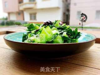 芥菜炒银鱼的做法步骤:9