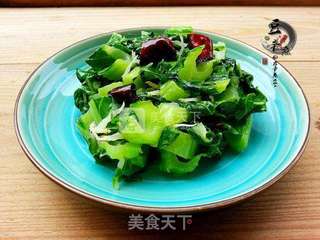 芥菜炒银鱼的做法步骤:10