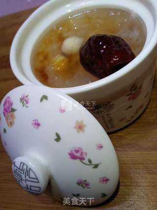 桃胶银耳莲子羹(隔水炖)的做法步骤:6