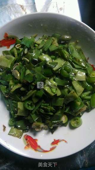 青椒炒扁豆的做法步骤:5