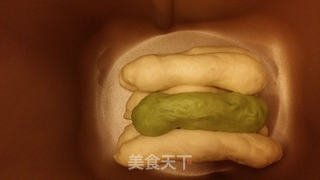 东菱麦旋风之双色抹茶土司的做法步骤:11