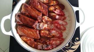 红烧排骨腊味双拼煲仔饭的做法步骤:6