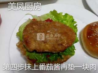 猪扒汉堡包的做法步骤:10