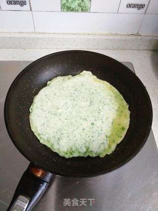 青菜鸡蛋饼的做法步骤:4