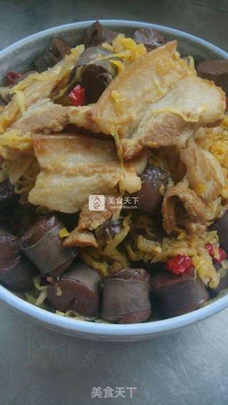 私房五花肉酸菜血肠的做法步骤:13