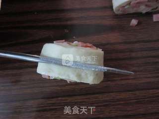葱香火腿花卷的做法步骤:11
