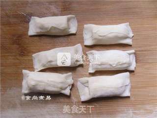 云吞皮变身香蕉派的做法步骤:4
