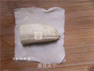 云吞皮变身香蕉派的做法步骤:3
