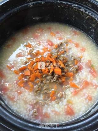 西红柿胡萝卜牛肉粥的做法步骤:6