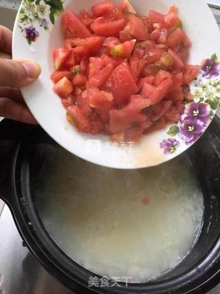 西红柿胡萝卜牛肉粥的做法步骤:5