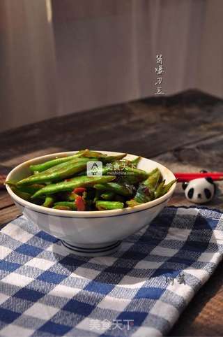 酱爆刀豆的做法步骤:7